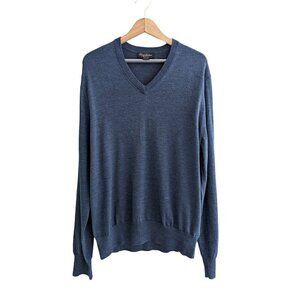 Brooks Brothers Saxxon Wool V-Neck Pullover Sweater Size L